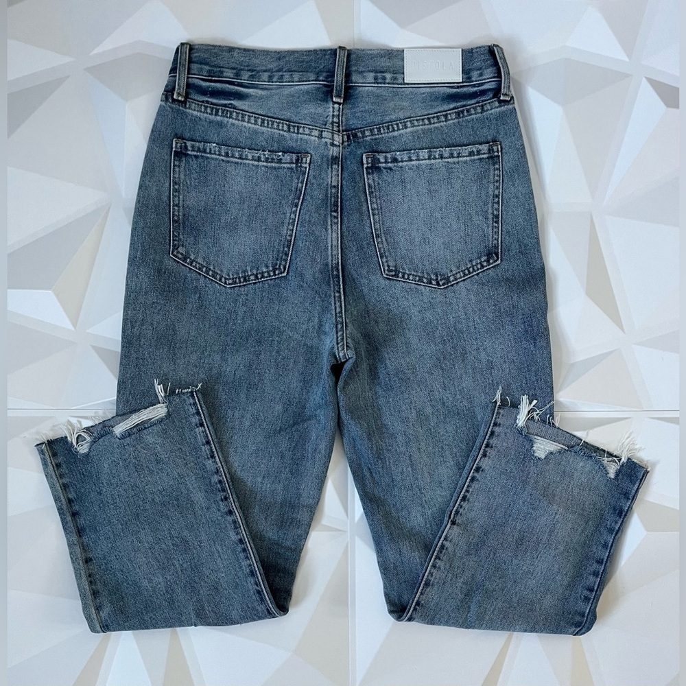 PISTOLA Jeans Women Size:28 Charlie High Rise Distressed Straight Leg Button Fly - Picture 5 of 17